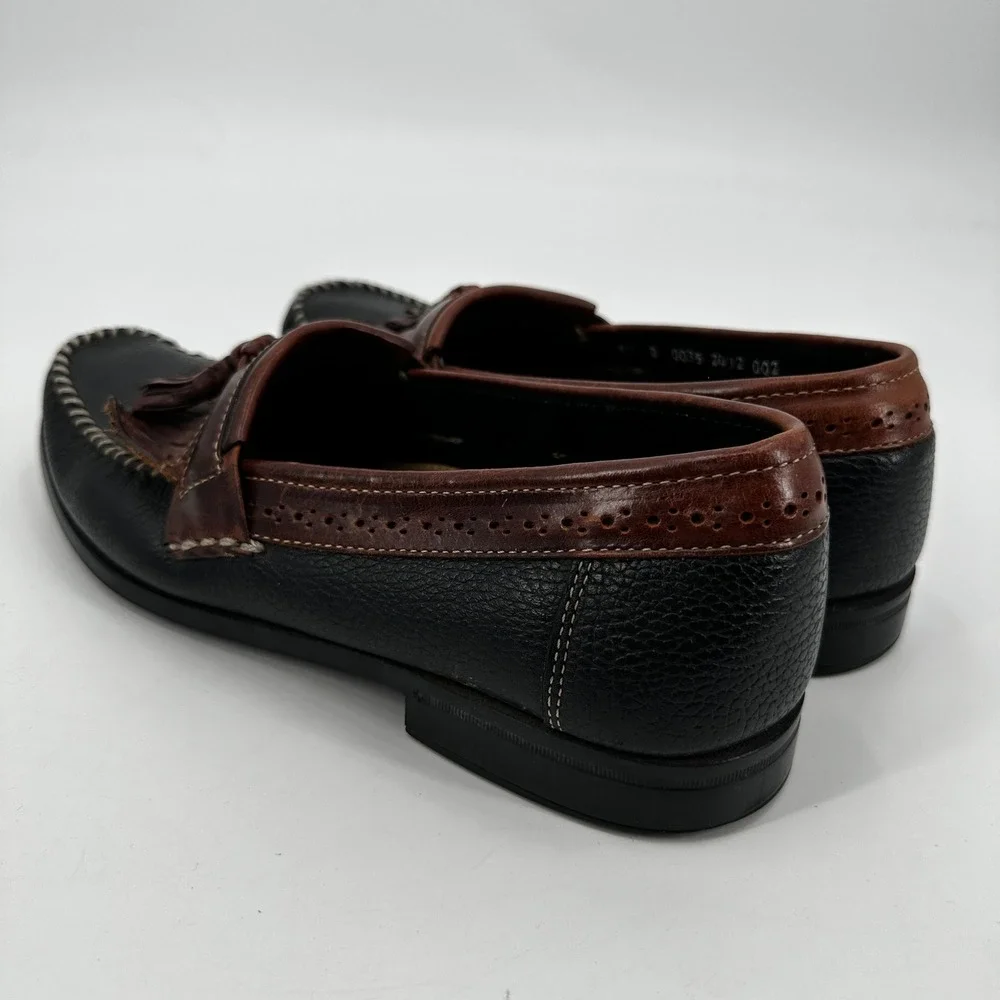GH Bass Weejuns Mens Black Brown Leather Kiltie Tassel Loafers Moccasin Shoe 9.5